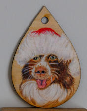 Christmas Ornament 2" x 3" on birch wood  Commissions available $25