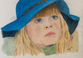Girl In the Blue Hat 8" x 10" $275 -- Photo Credit: Bonny Snowdon